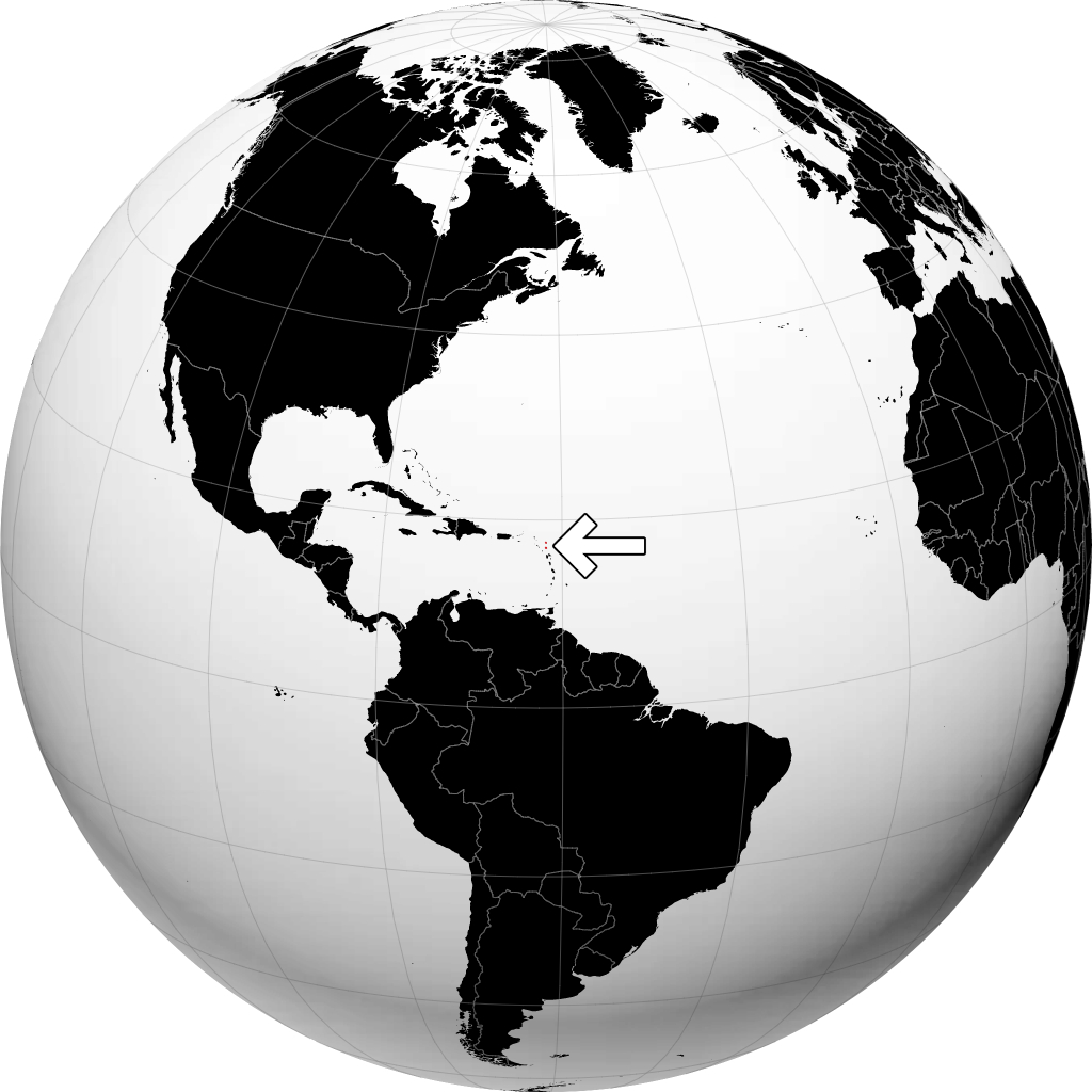Antigua og Barbuda på globussen