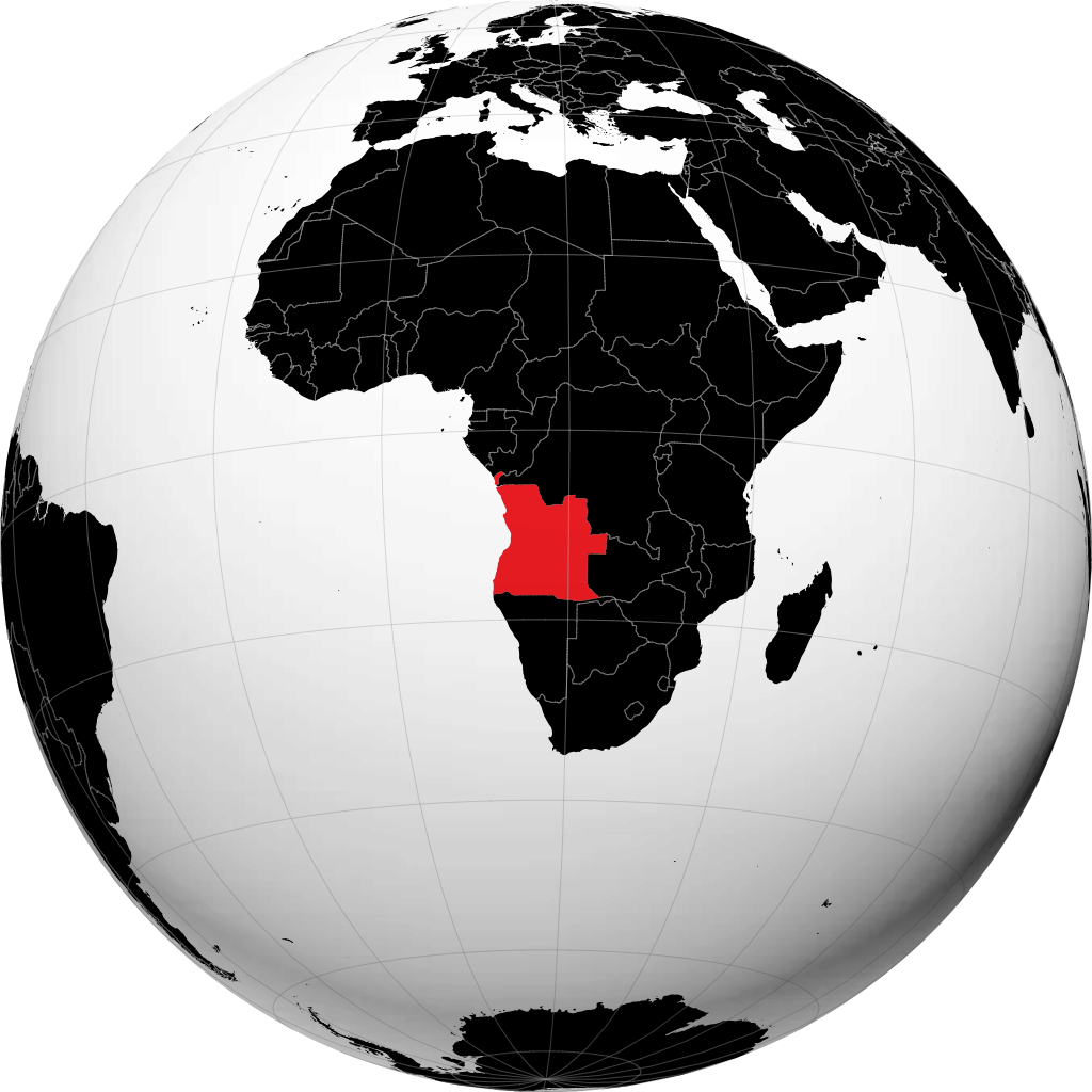 Angola på globussen