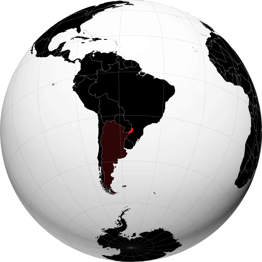 Misiones-provinsen på globussen
