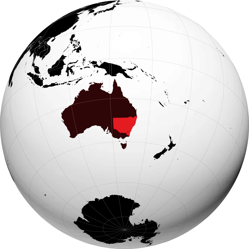 New South Wales Stat på globussen