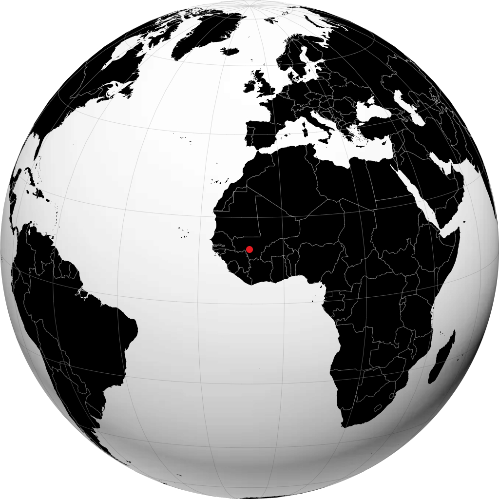 Bamako på globussen