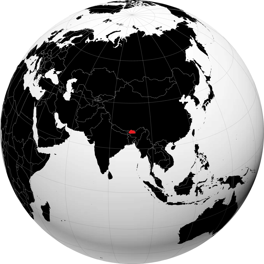 Bhutan på globussen