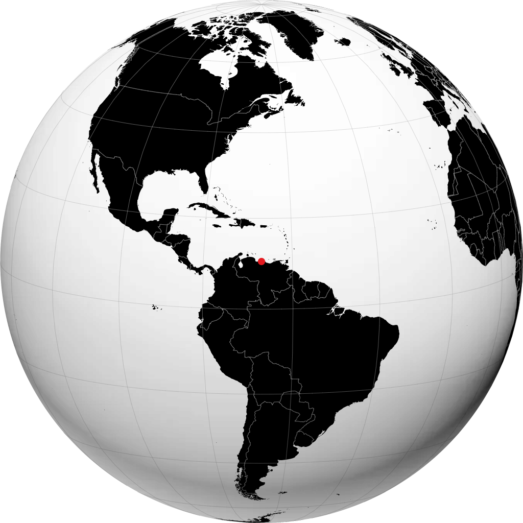 Caracas på globussen