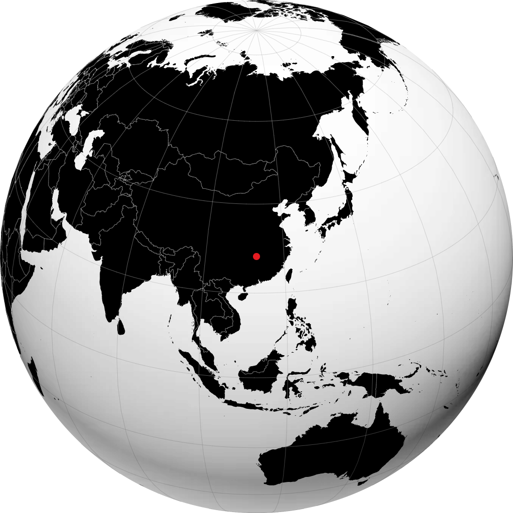 Changsha på globussen