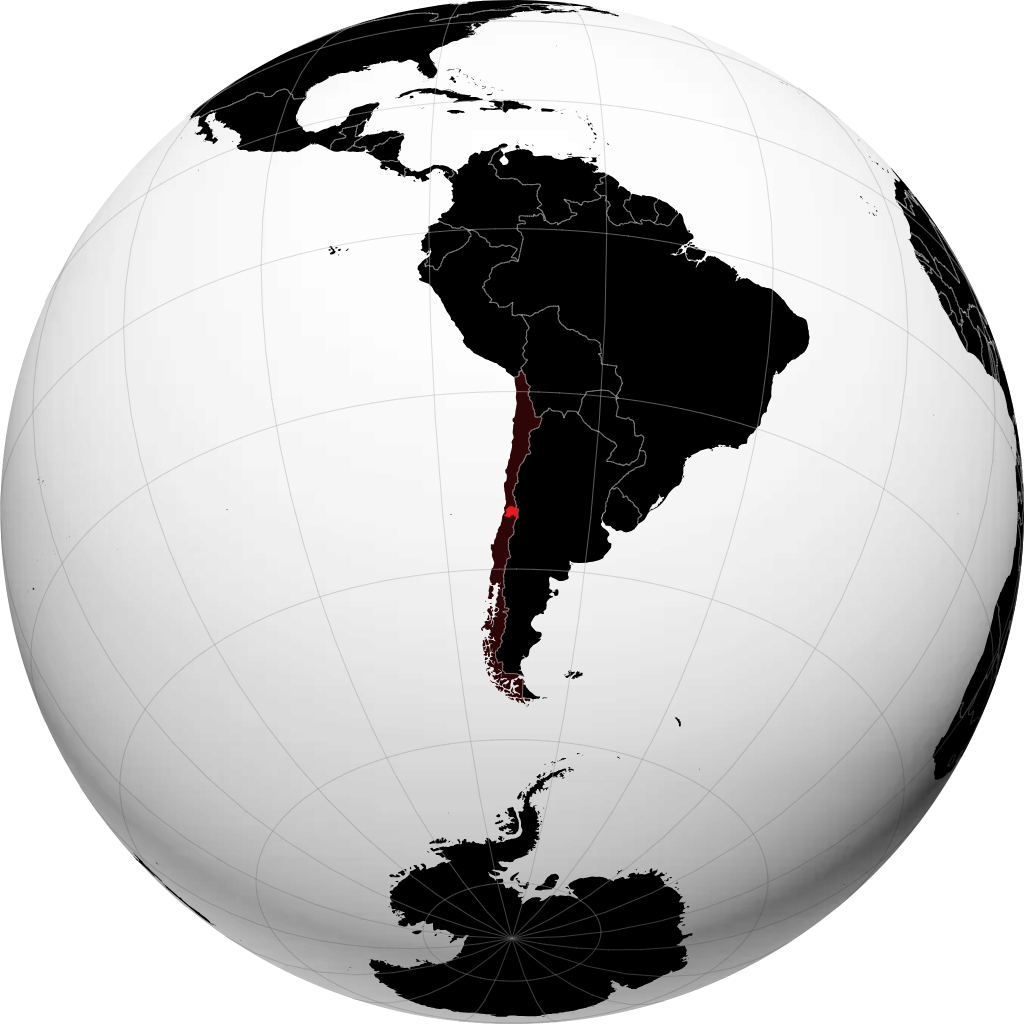 Santiago Metropolitan-regionen på globussen