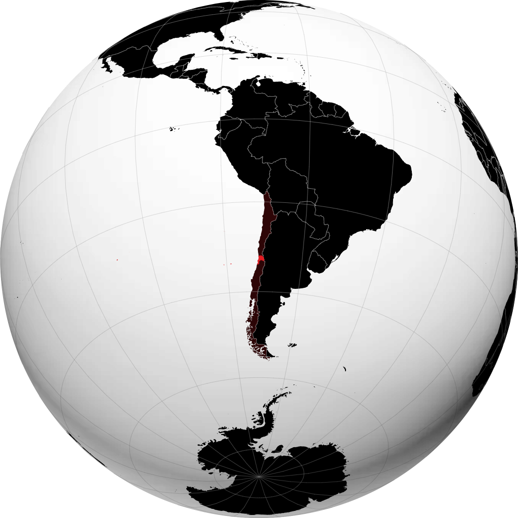 Valparaíso-regionen på globussen