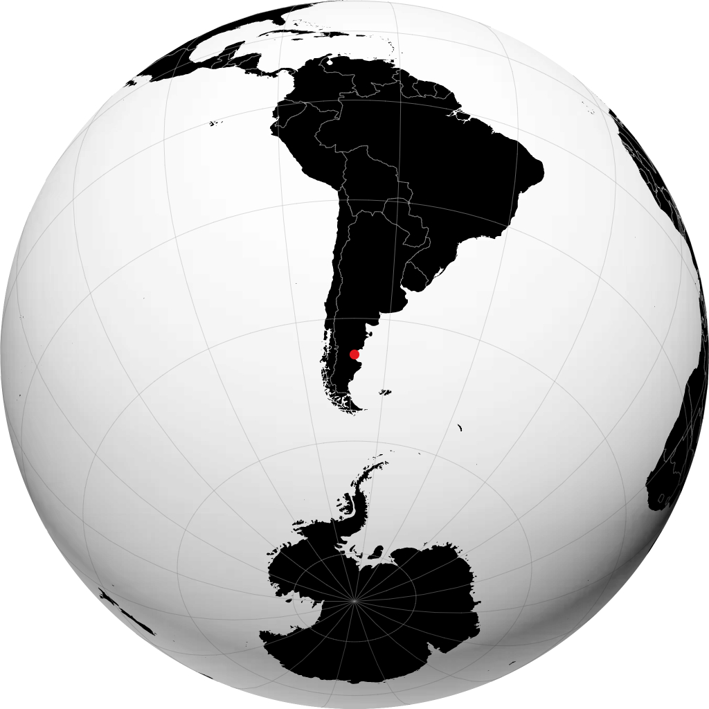 Comodoro Rivadavia på globussen