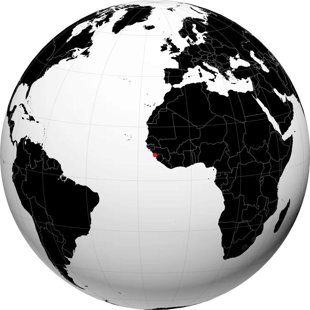Conakry på globussen
