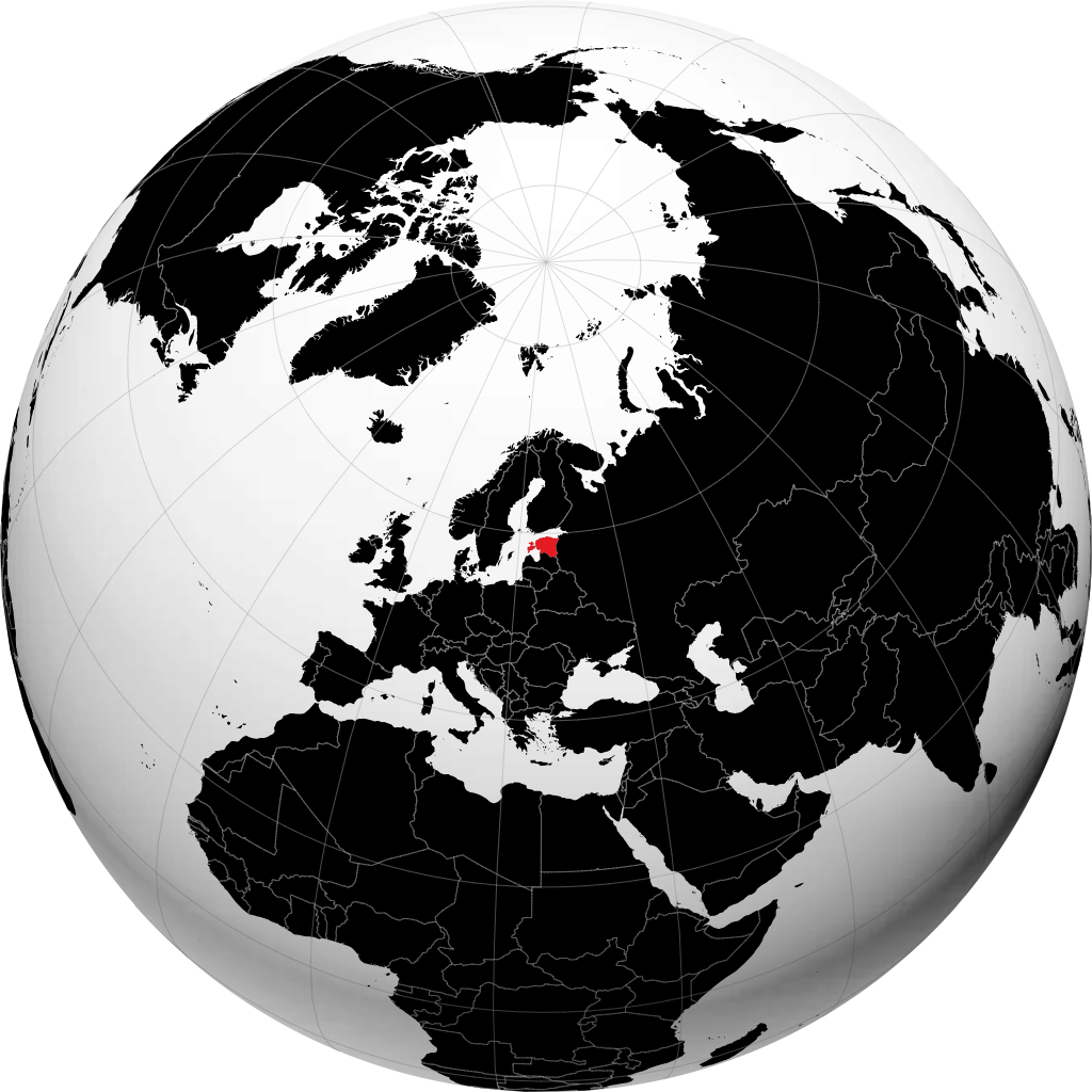 Estland på globussen