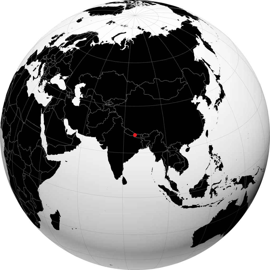Kathmandu på globussen
