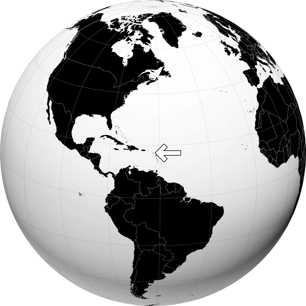 Saint Kitts og Nevis på globussen