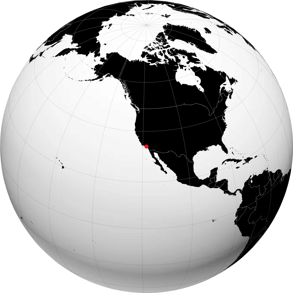 Los Angeles på globussen