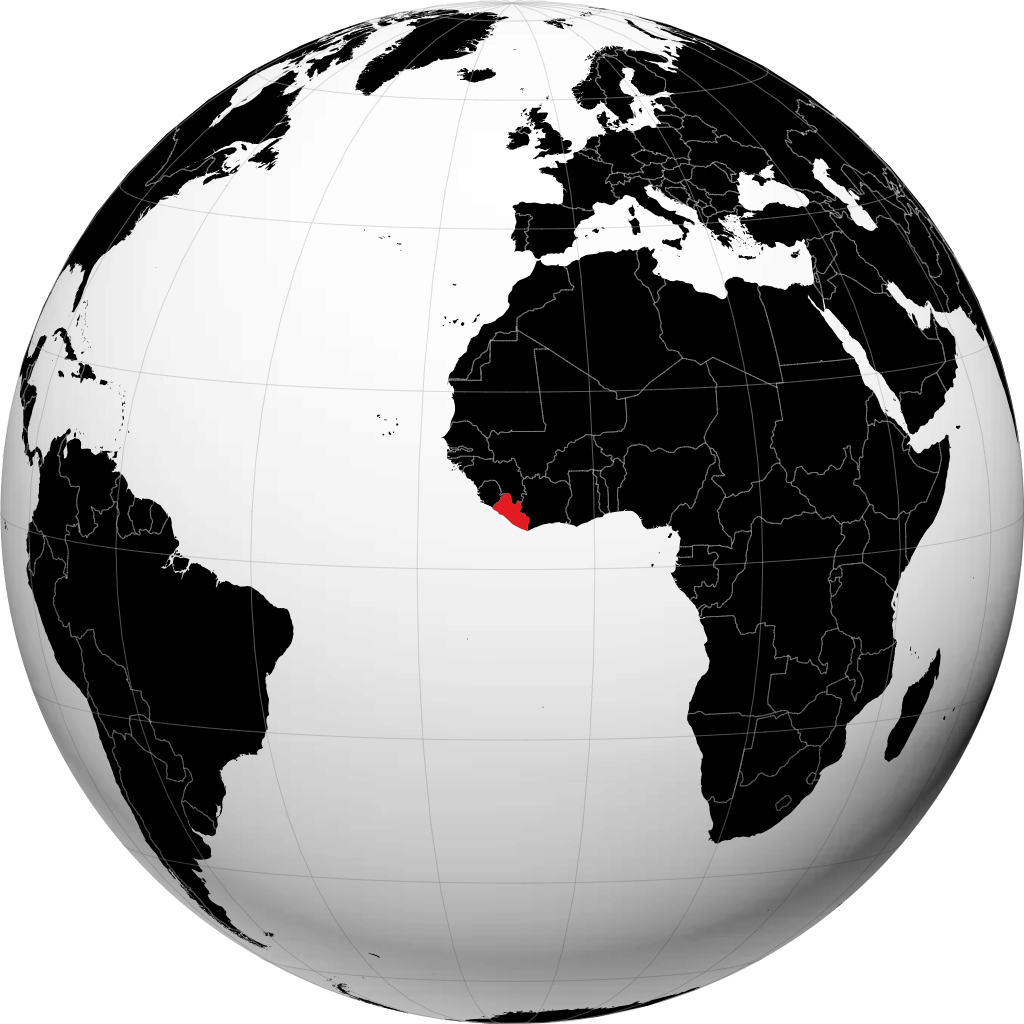 Liberia på globussen
