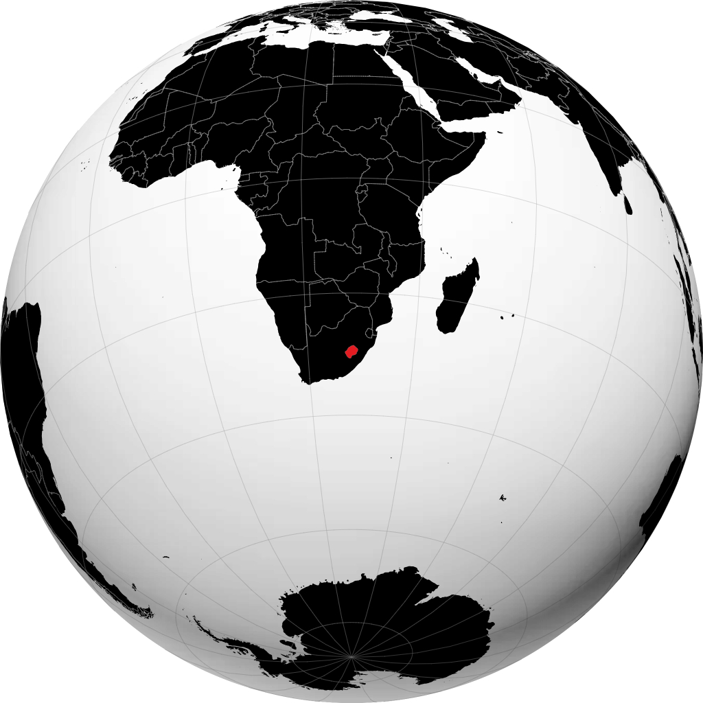 Lesotho på globussen