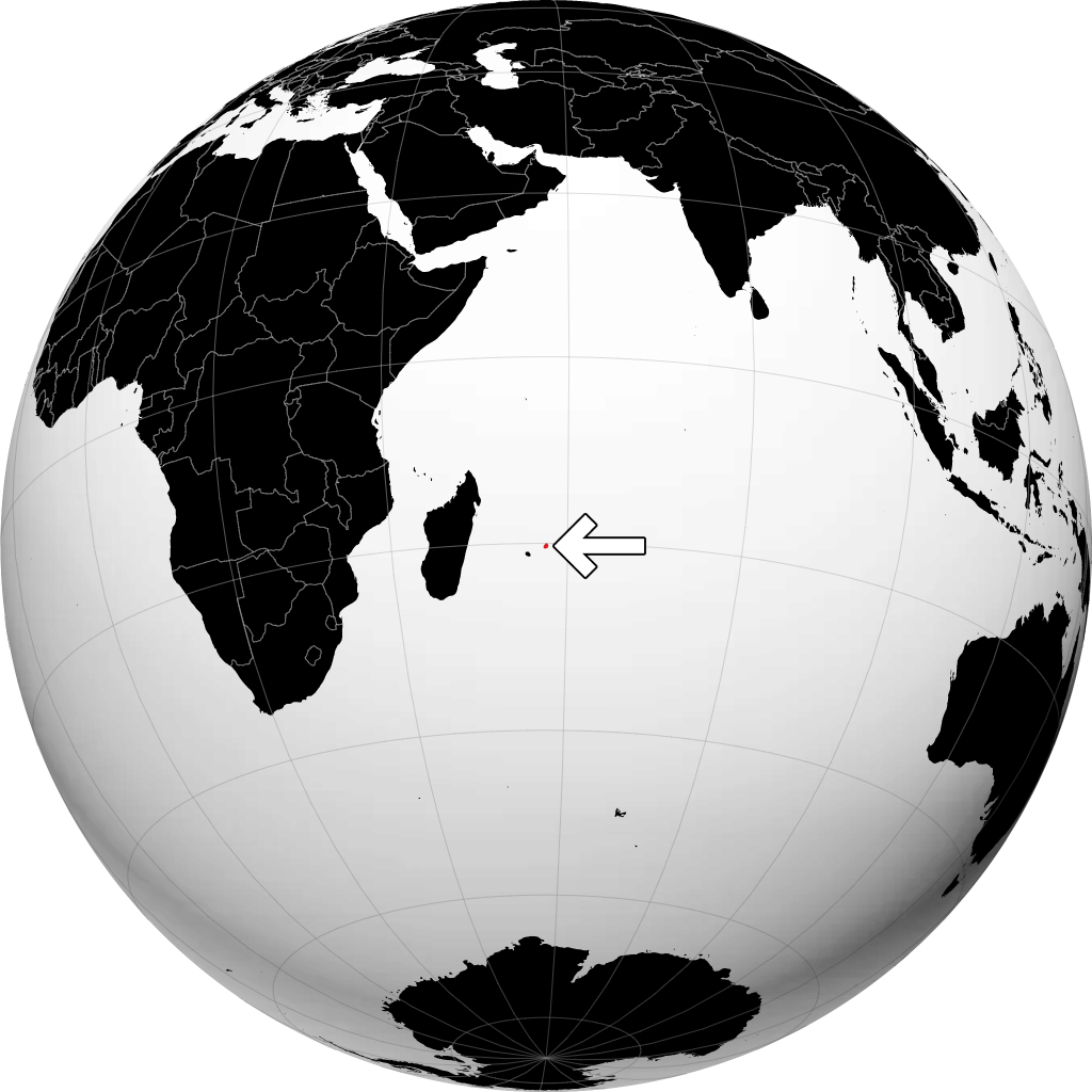 Mauritius på globussen