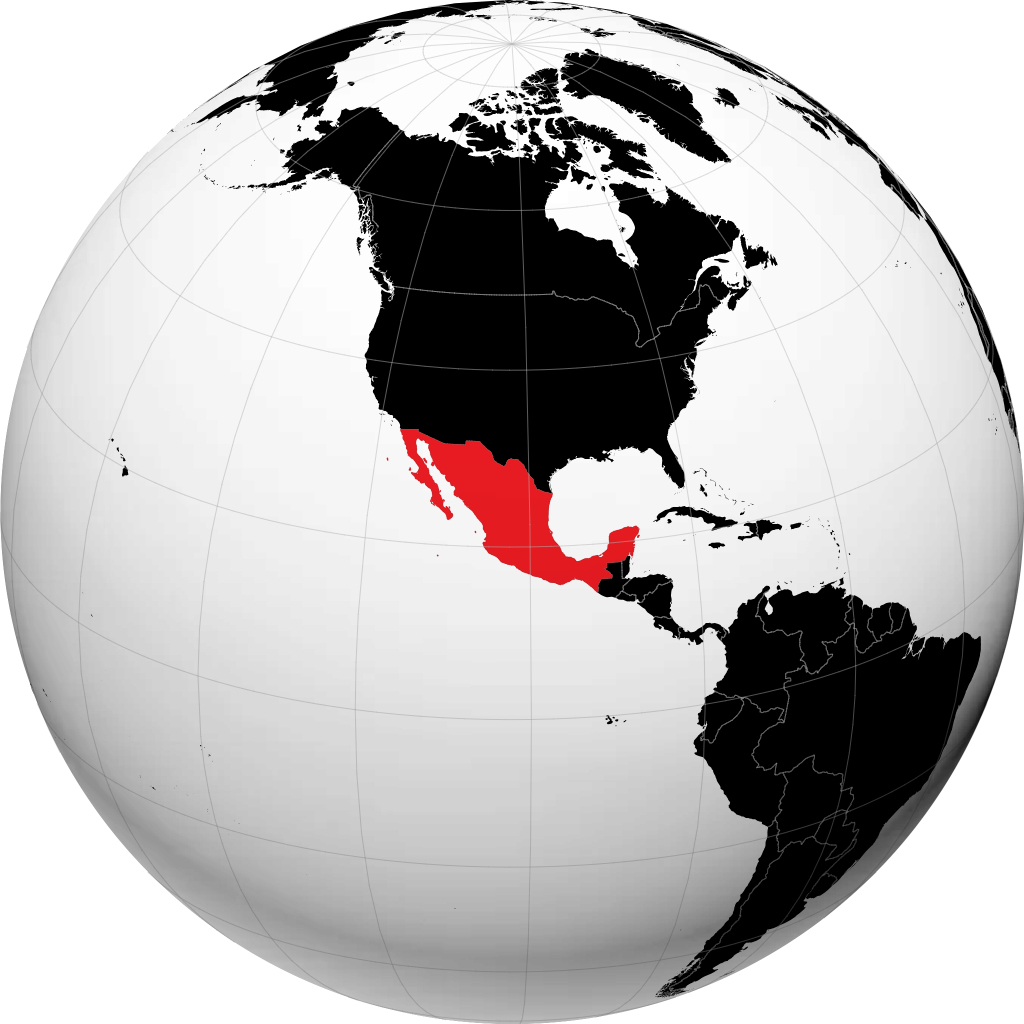 Mexico på globussen