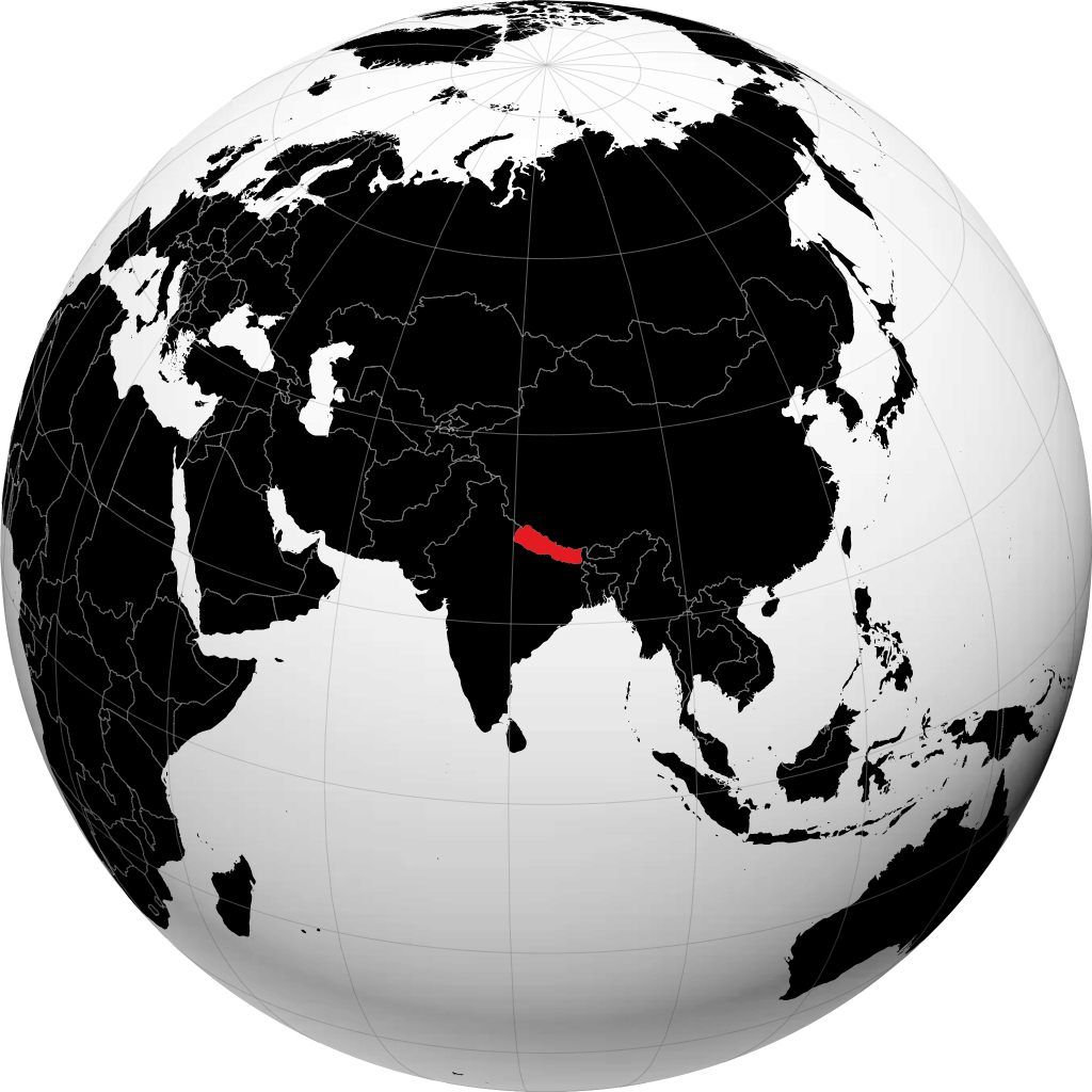 Nepal på globussen