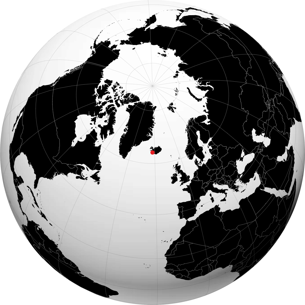 Reykjavík på globussen