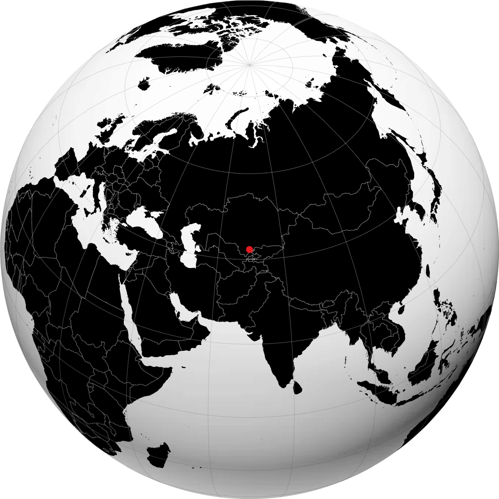 Shymkent på globussen