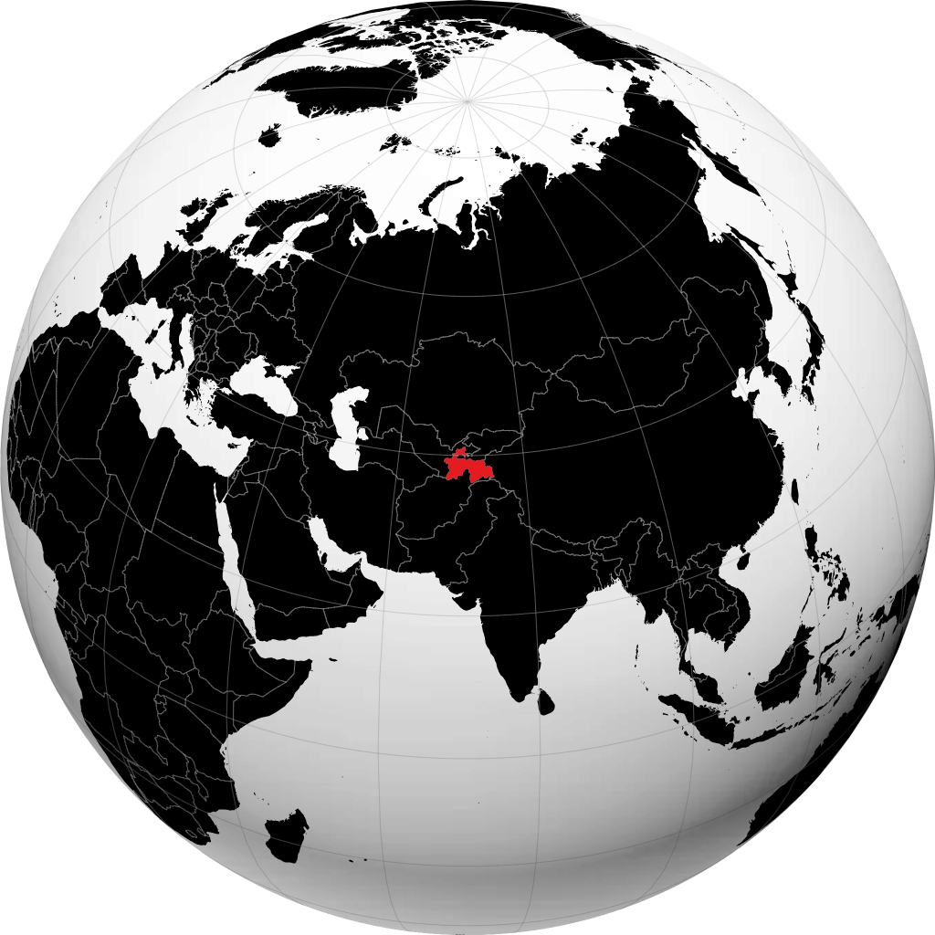 Tadsjikistan på globussen