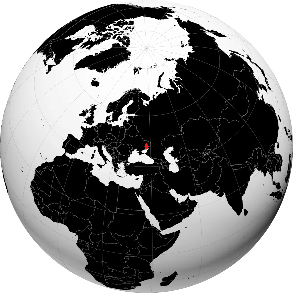 Donetska-regionen på globussen