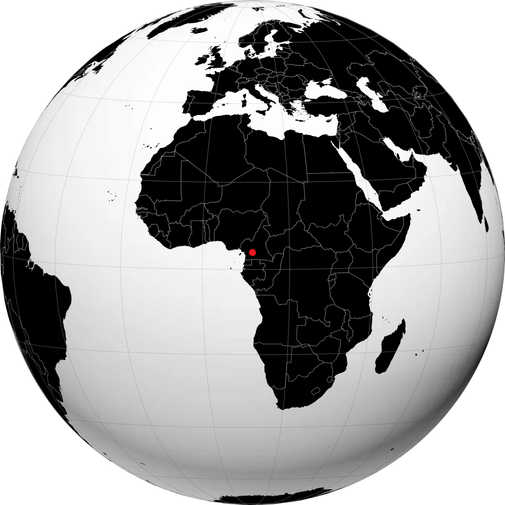 Yaoundé på globussen